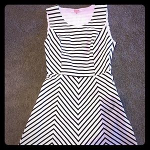 B/W Striped A-line Dress